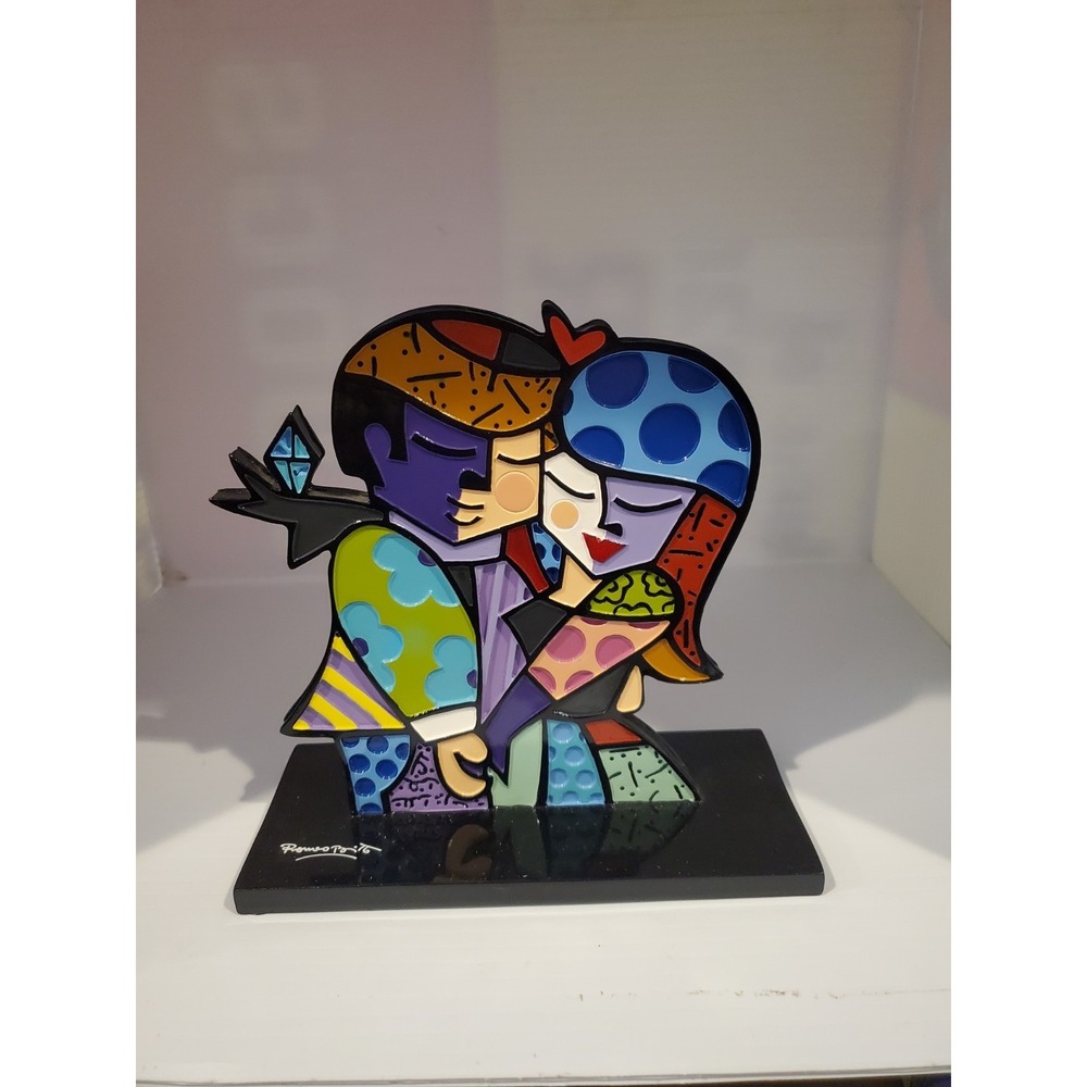 Romero Britto Art "Soul Mates" Full Size 7" x 3" x 7" Sculpture Figurine